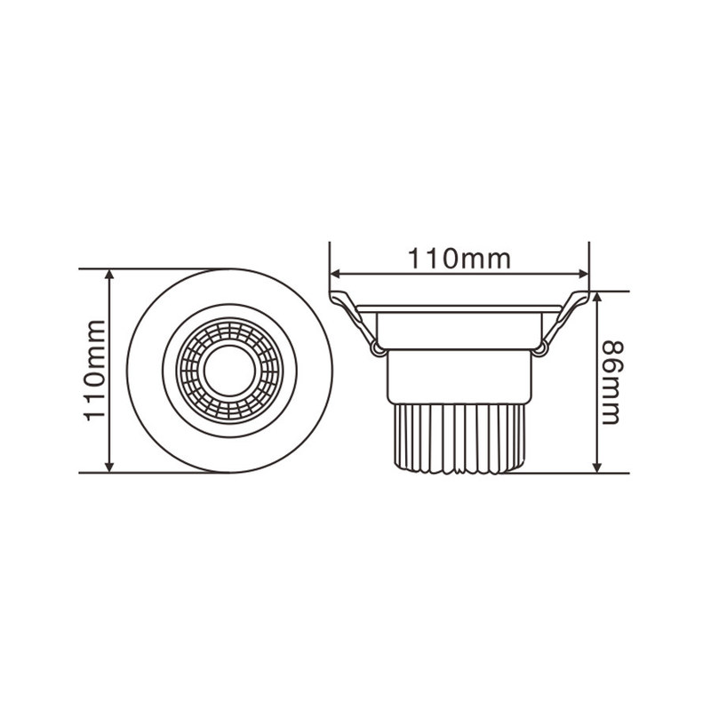 Warm White Indoor LED Downlights 7w Aluminum Lamp Body For Indoor Wall Cabinet